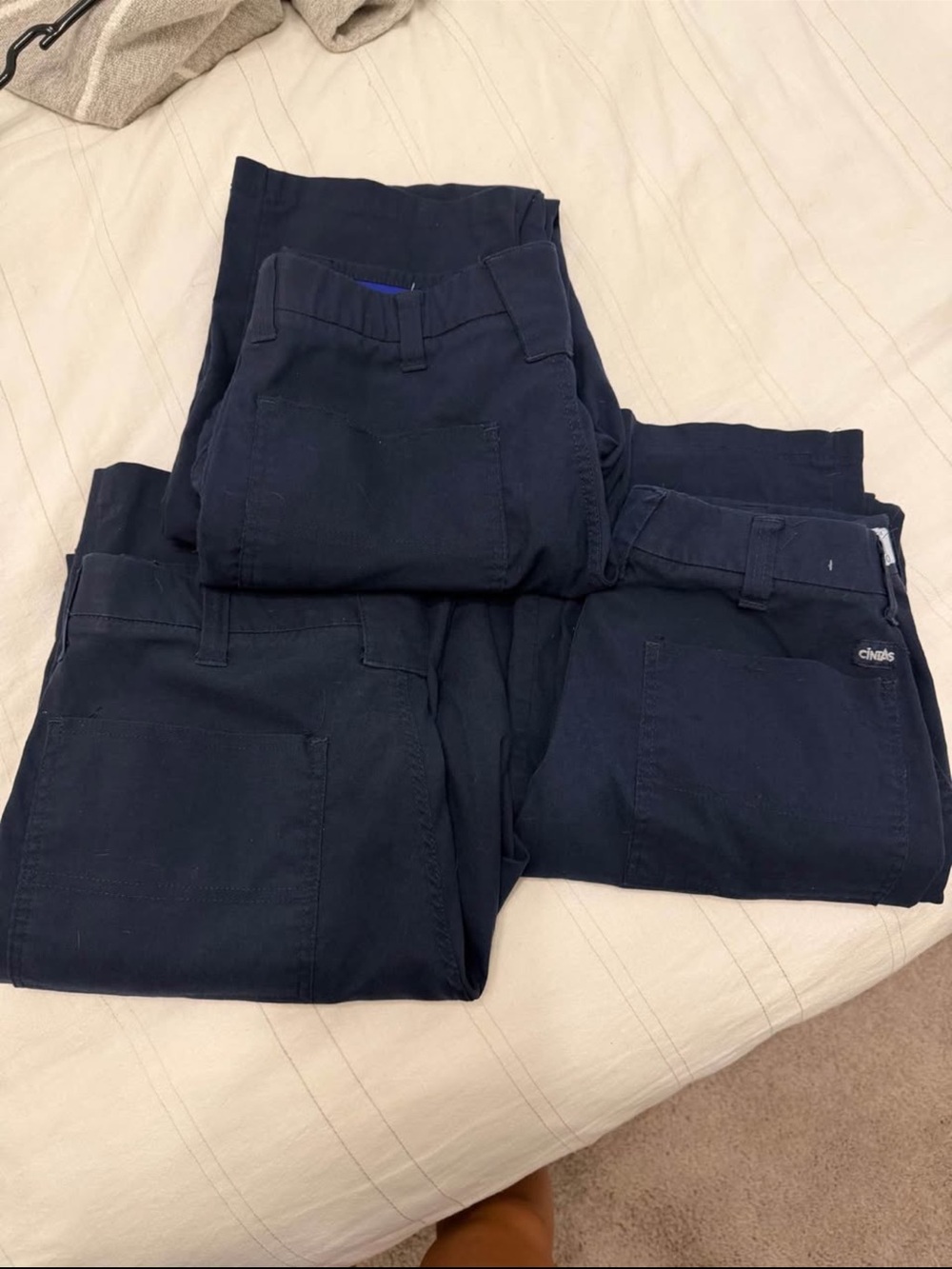 Men's Navy Cargo Pants with Patch Pockets - Unbranded